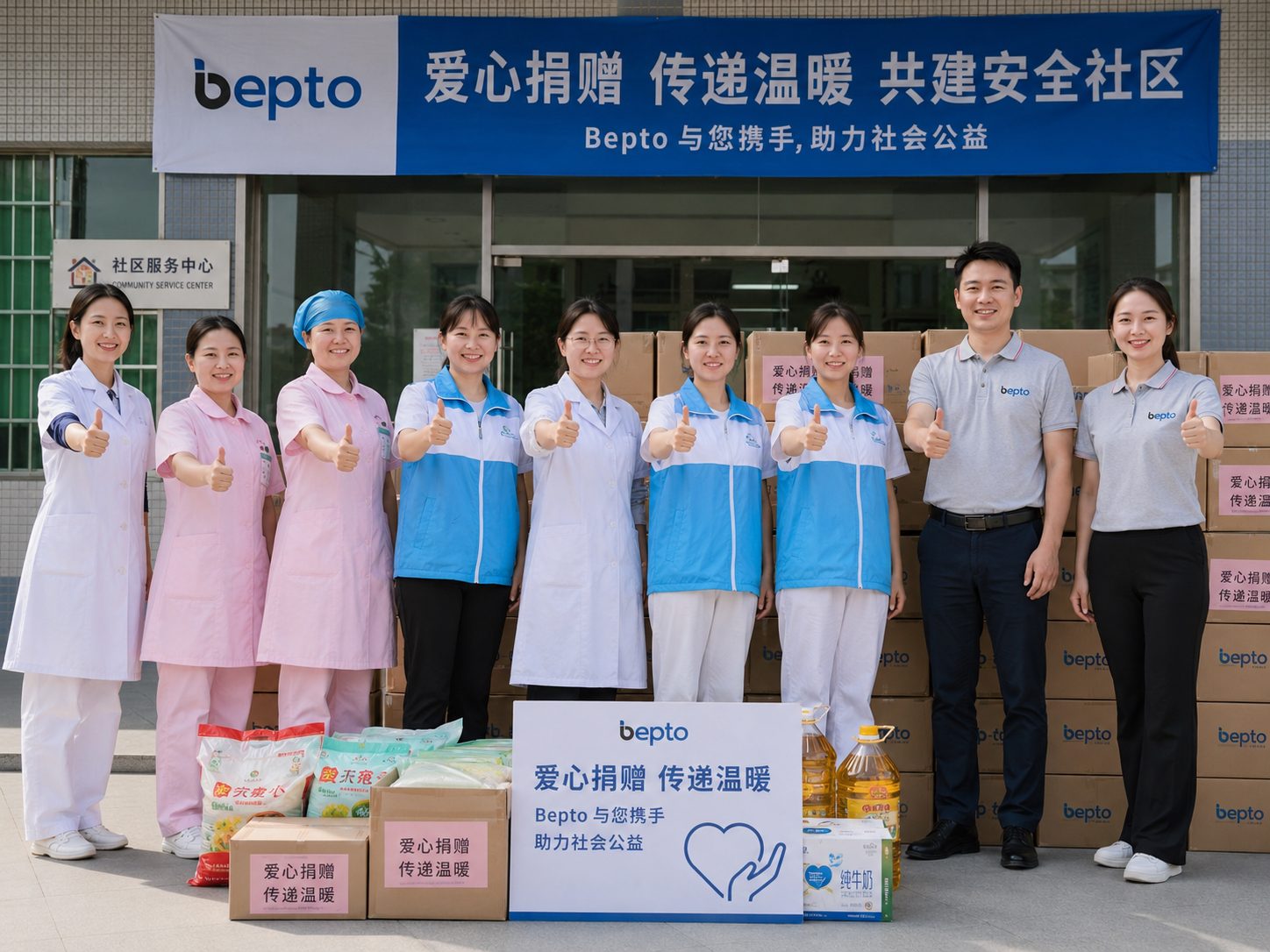 Bepto Pneumatic community care donation activity with local community service staff