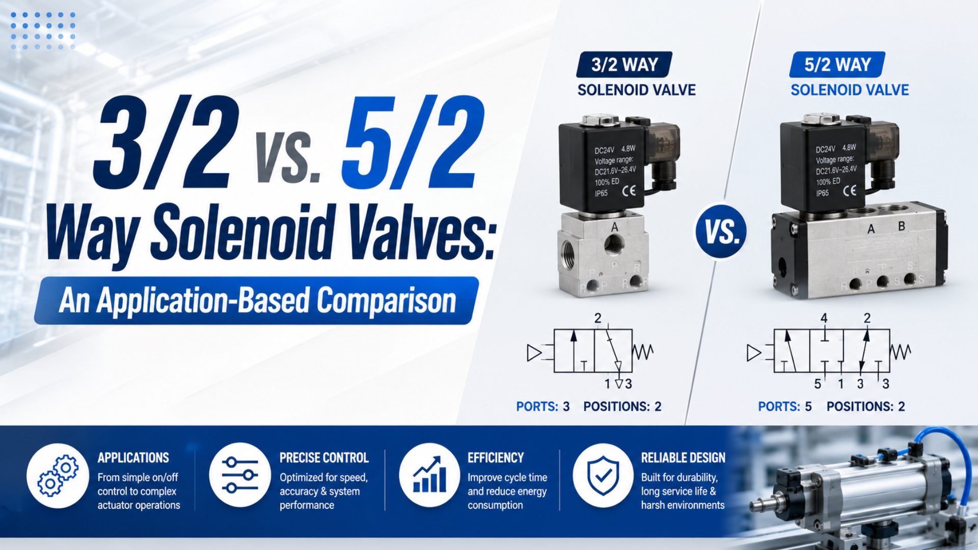 3/2 vs. 5/2 Way Solenoid Valves: An Application-Based Comparison featured image