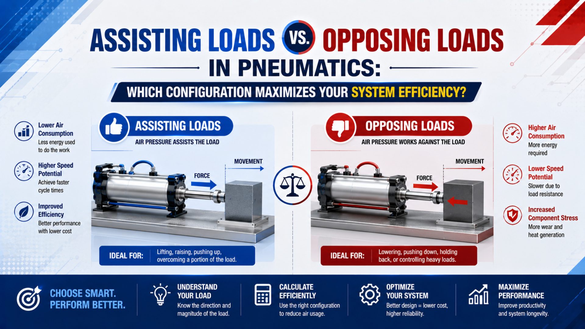 Assisting Loads vs. Opposing Loads in Pneumatics: Which Configuration Maximizes Your System Efficiency? featured image