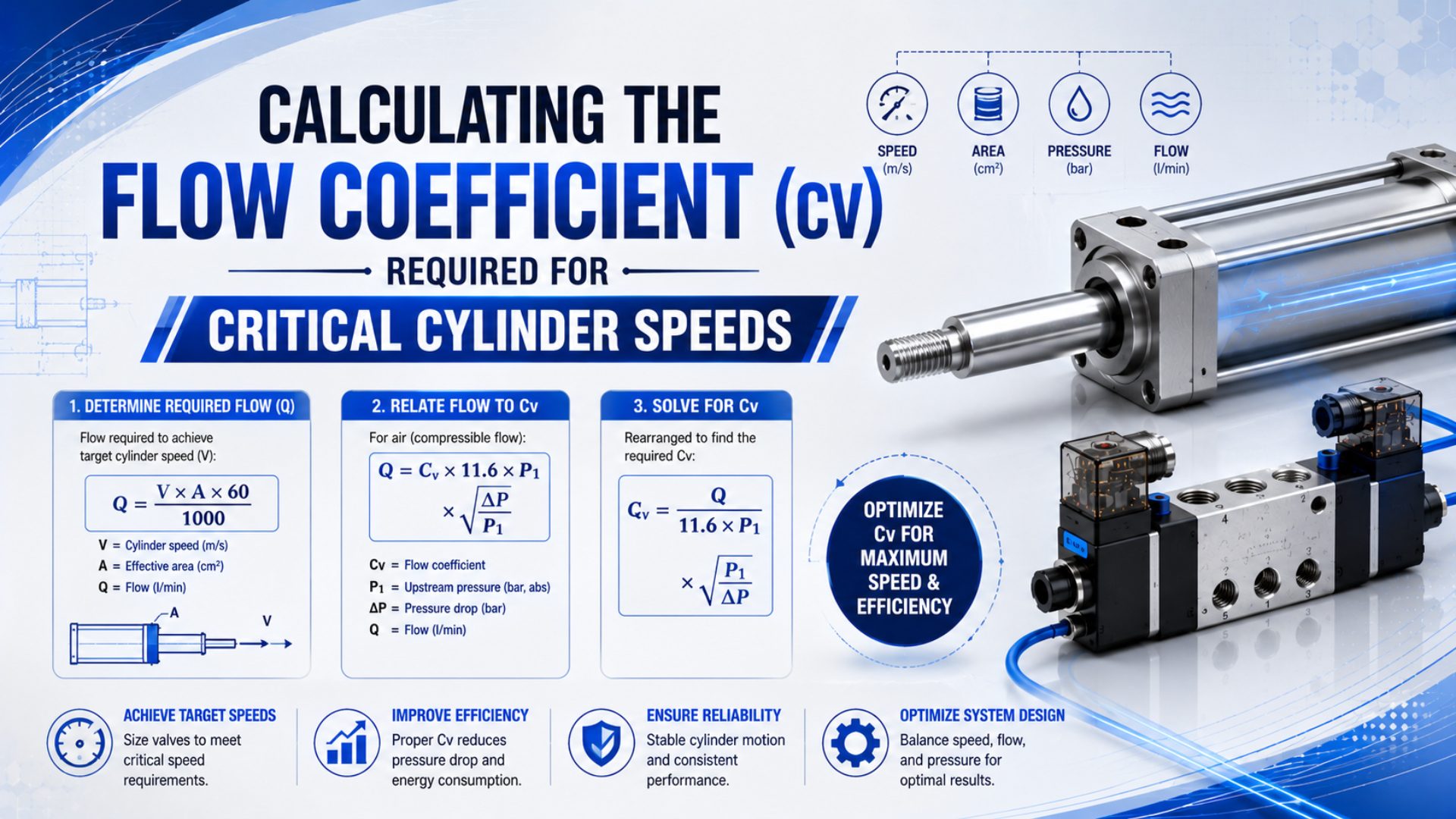 Calculating the Flow Coefficient (Cv) Required for Critical Cylinder Speeds featured image
