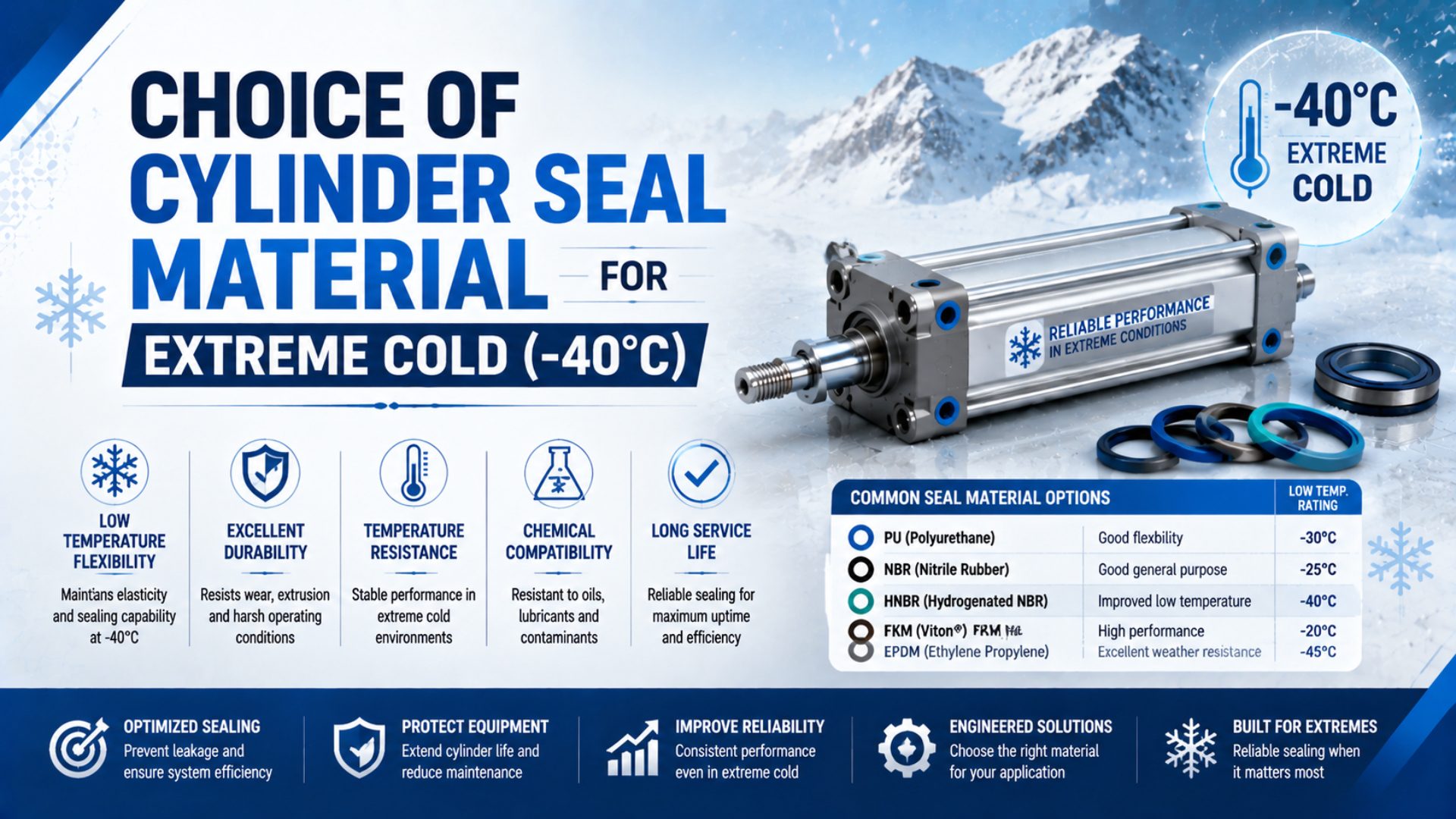 Choice of Cylinder Seal Material for Extreme Cold (-40°C) featured image