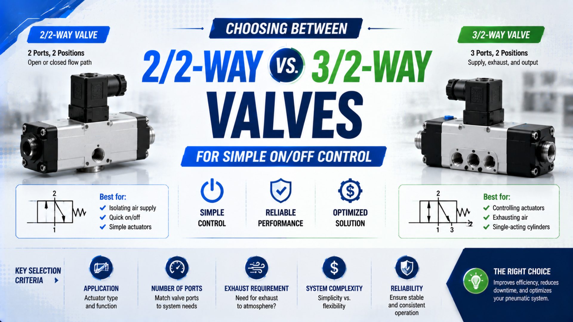 Choosing Between 2/2-Way and 3/2-Way Valves for Simple On/Off Control featured image