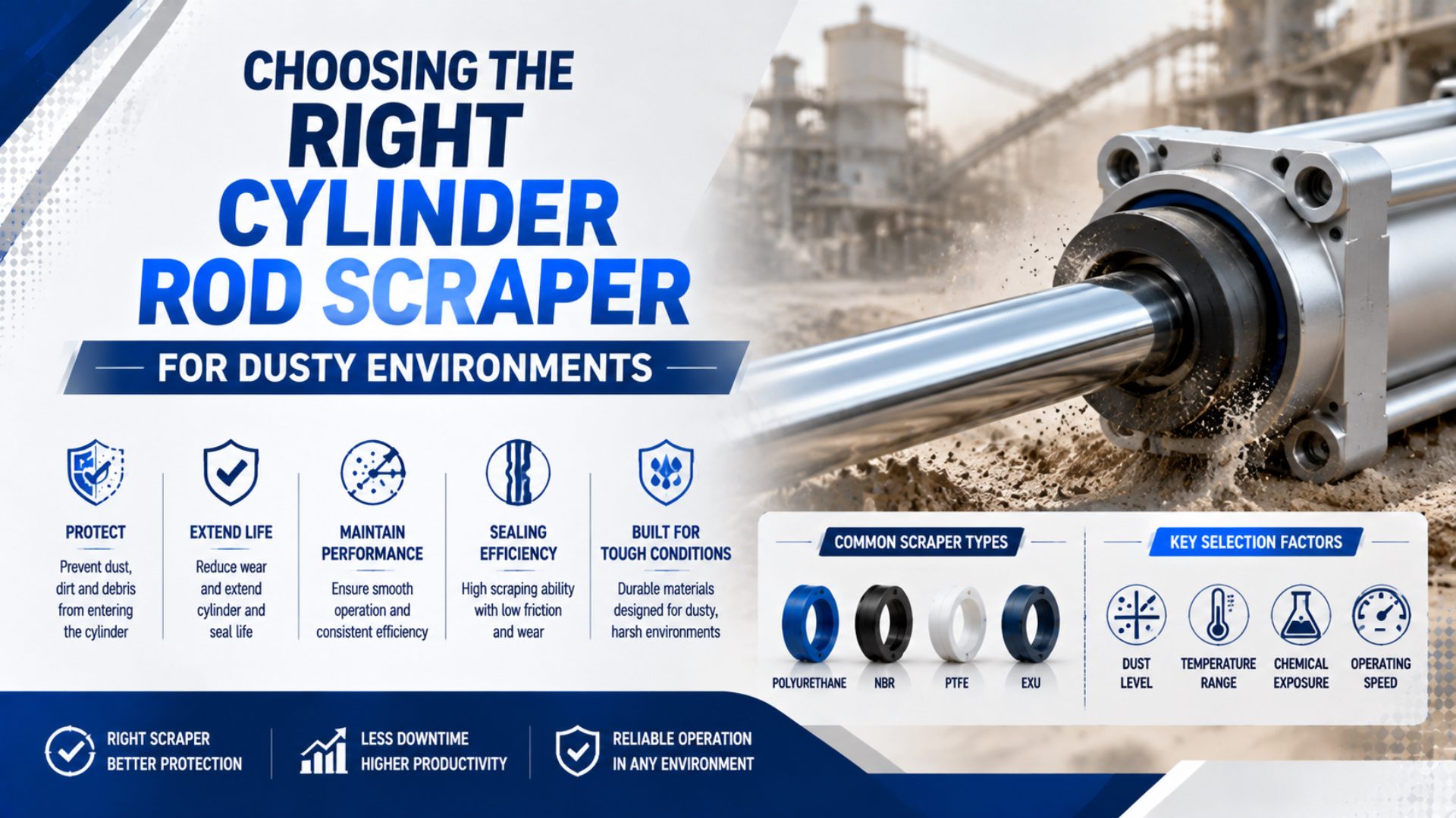Choosing the Right Cylinder Rod Scraper for Dusty Environments featured image