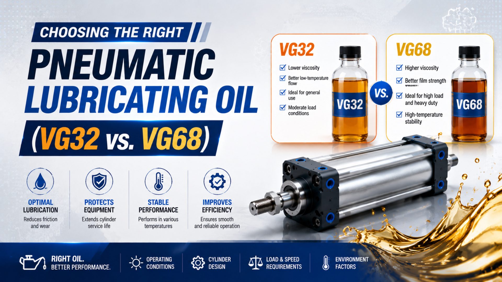 Choosing the Right Pneumatic Lubricating Oil (VG32 vs. VG68) featured image