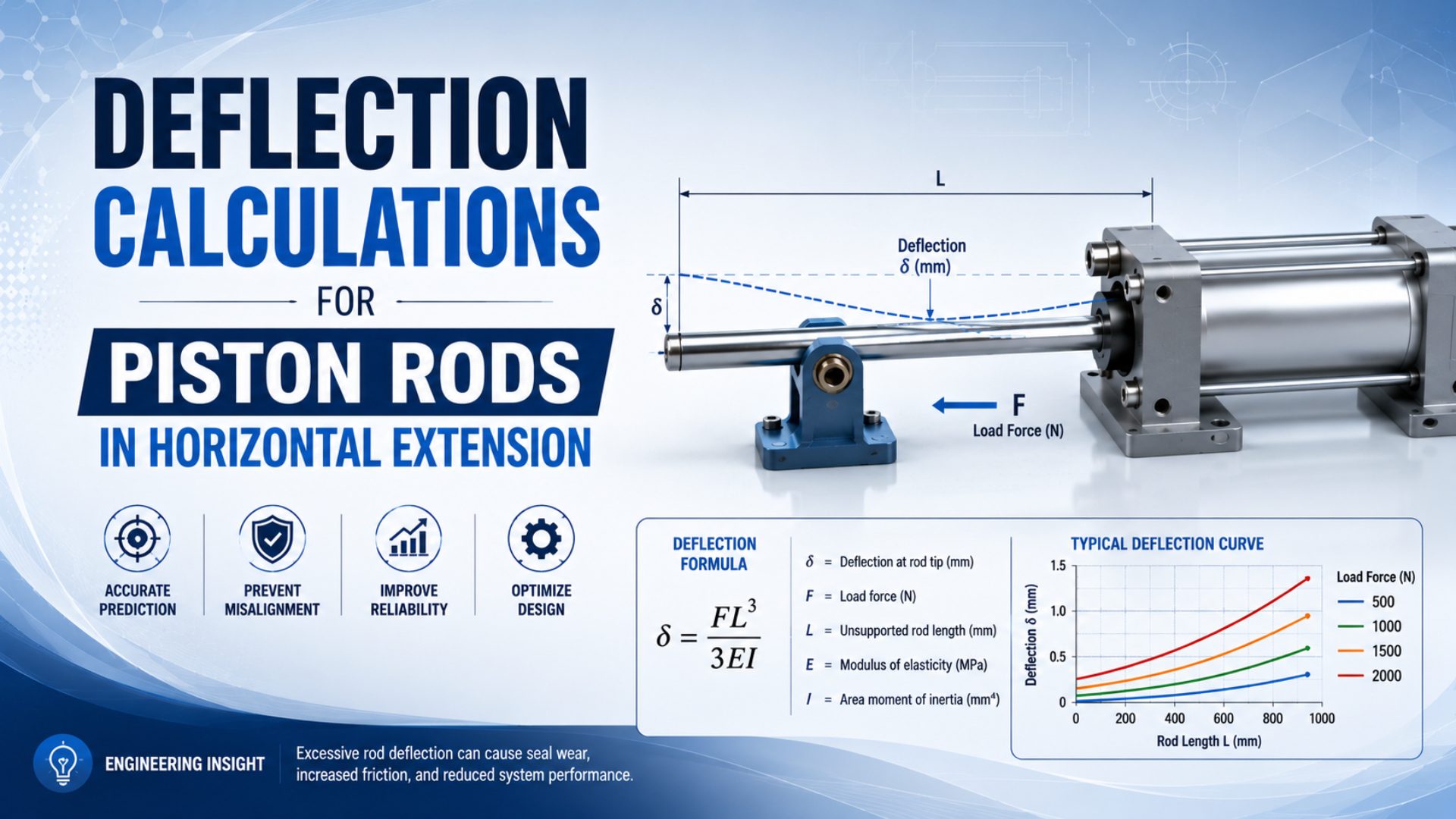 Deflection Calculations for Piston Rods in Horizontal Extension featured image