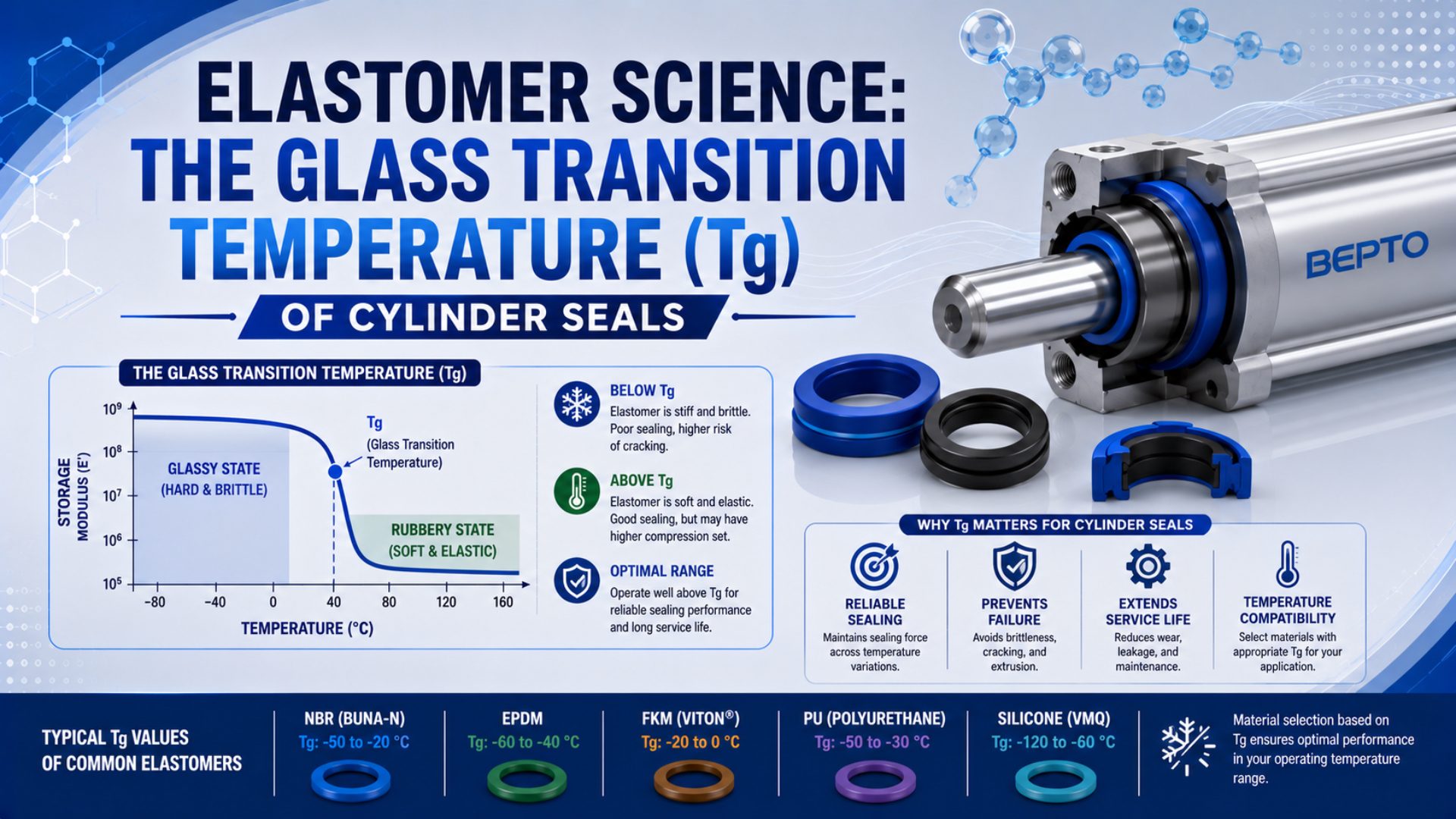 Elastomer Science: The Glass Transition Temperature (Tg) of Cylinder Seals featured image