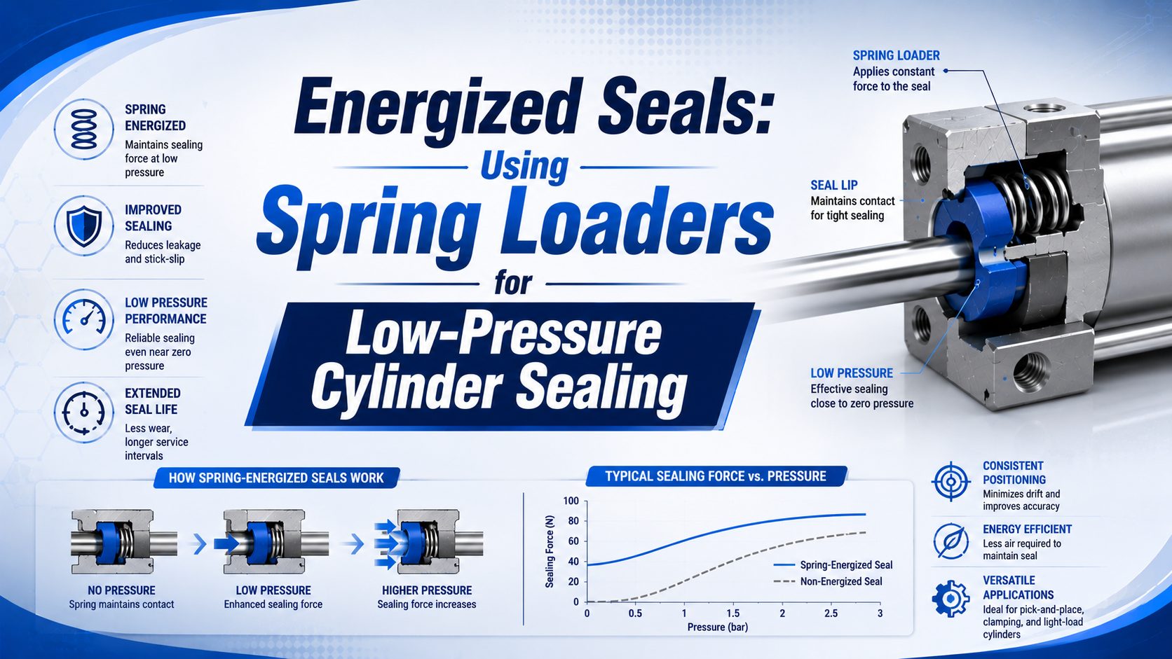 Energized Seals: Using Spring Loaders for Low-Pressure Cylinder Sealing featured image
