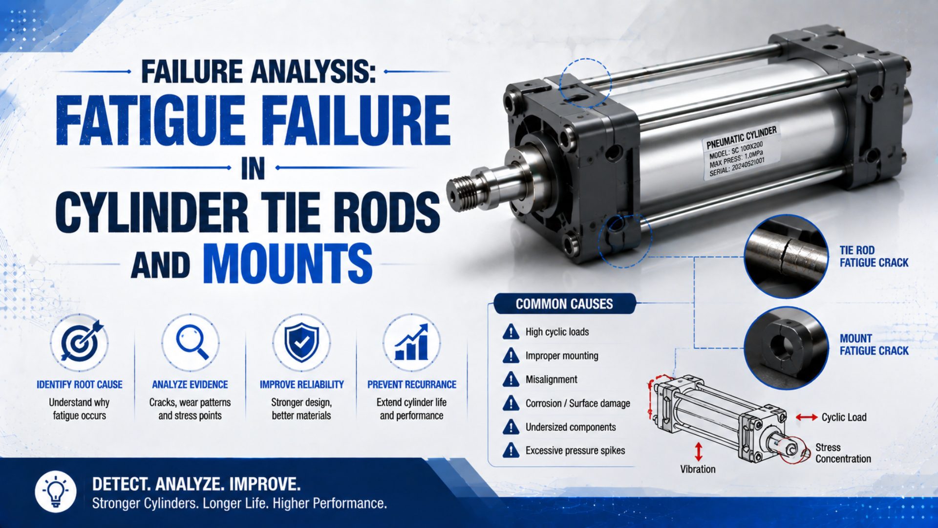 Failure Analysis: Fatigue Failure in Cylinder Tie Rods and Mounts featured image