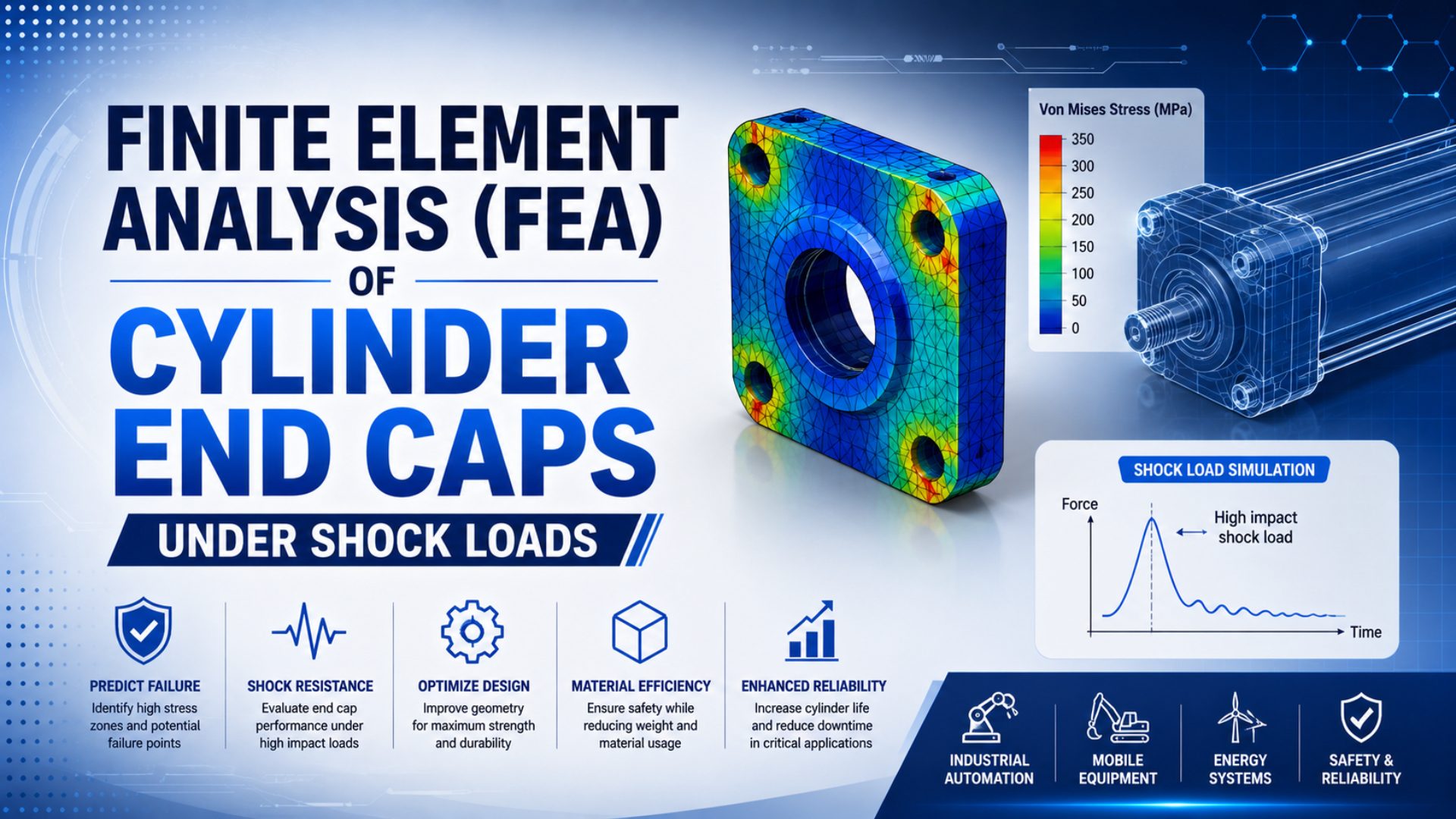 Finite Element Analysis (FEA) of Cylinder End Caps Under Shock Loads featured image