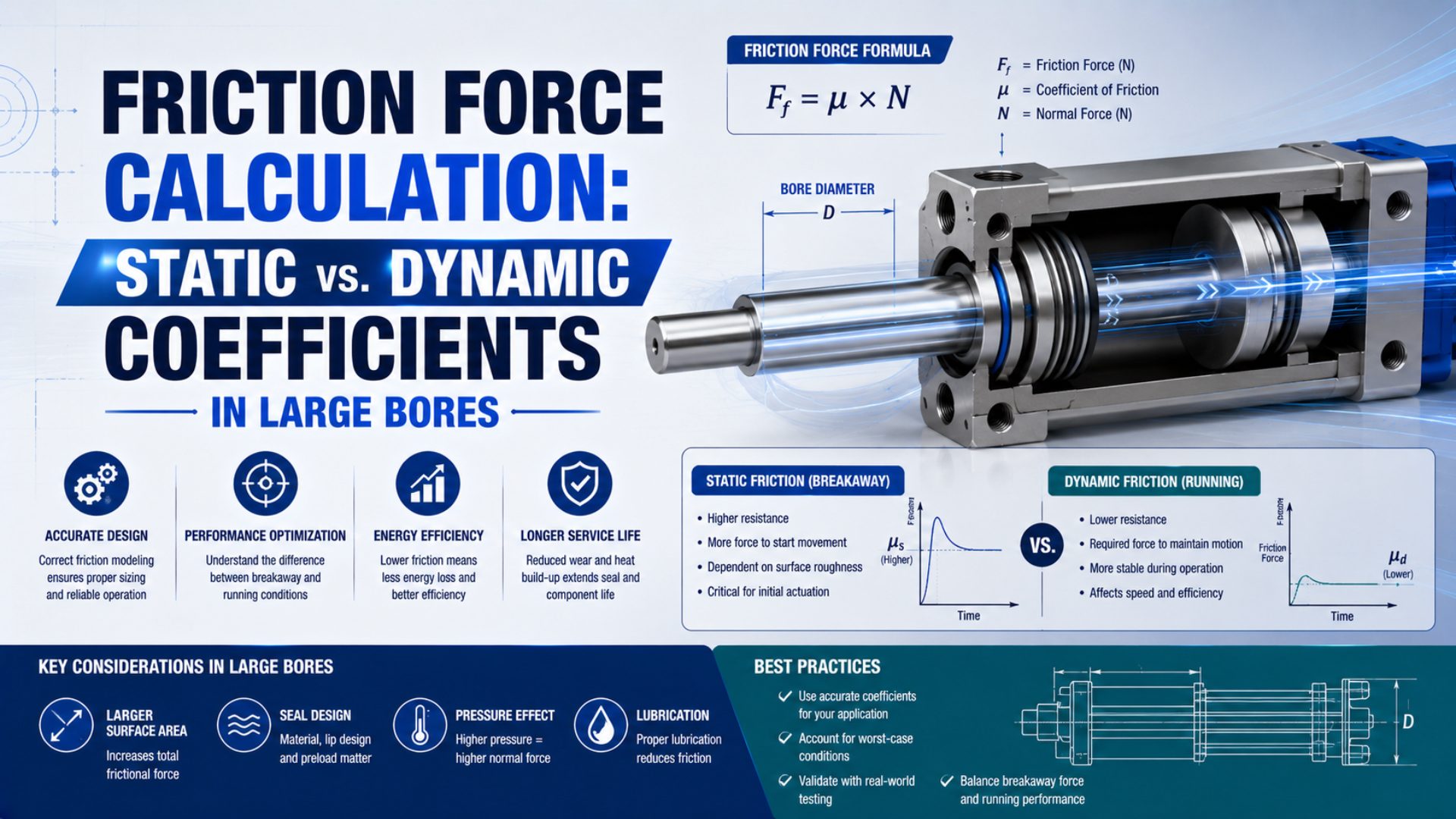 Friction Force Calculation: Static vs. Dynamic Coefficients in Large Bores featured image
