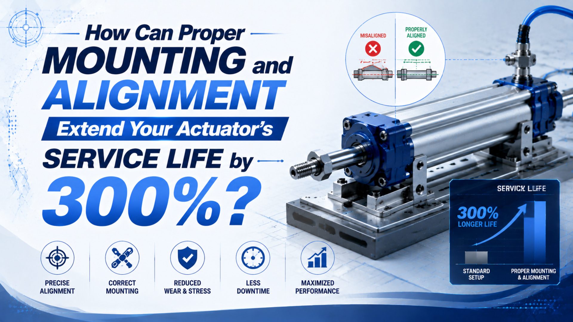 How Can Proper Mounting and Alignment Extend Your Actuator’s Service Life by 300%? featured image for Bepto Pneumatic article