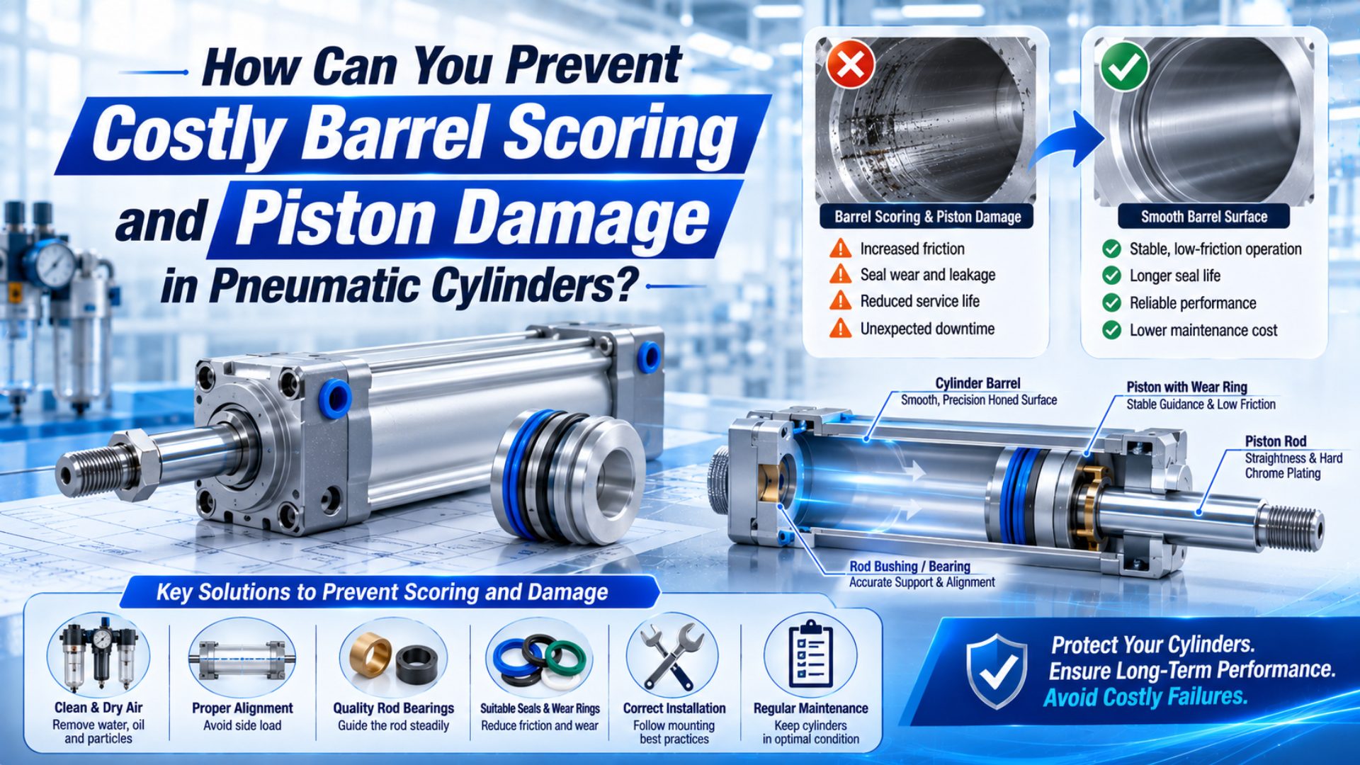 How Can You Prevent Costly Barrel Scoring and Piston Damage in Pneumatic Cylinders? featured image