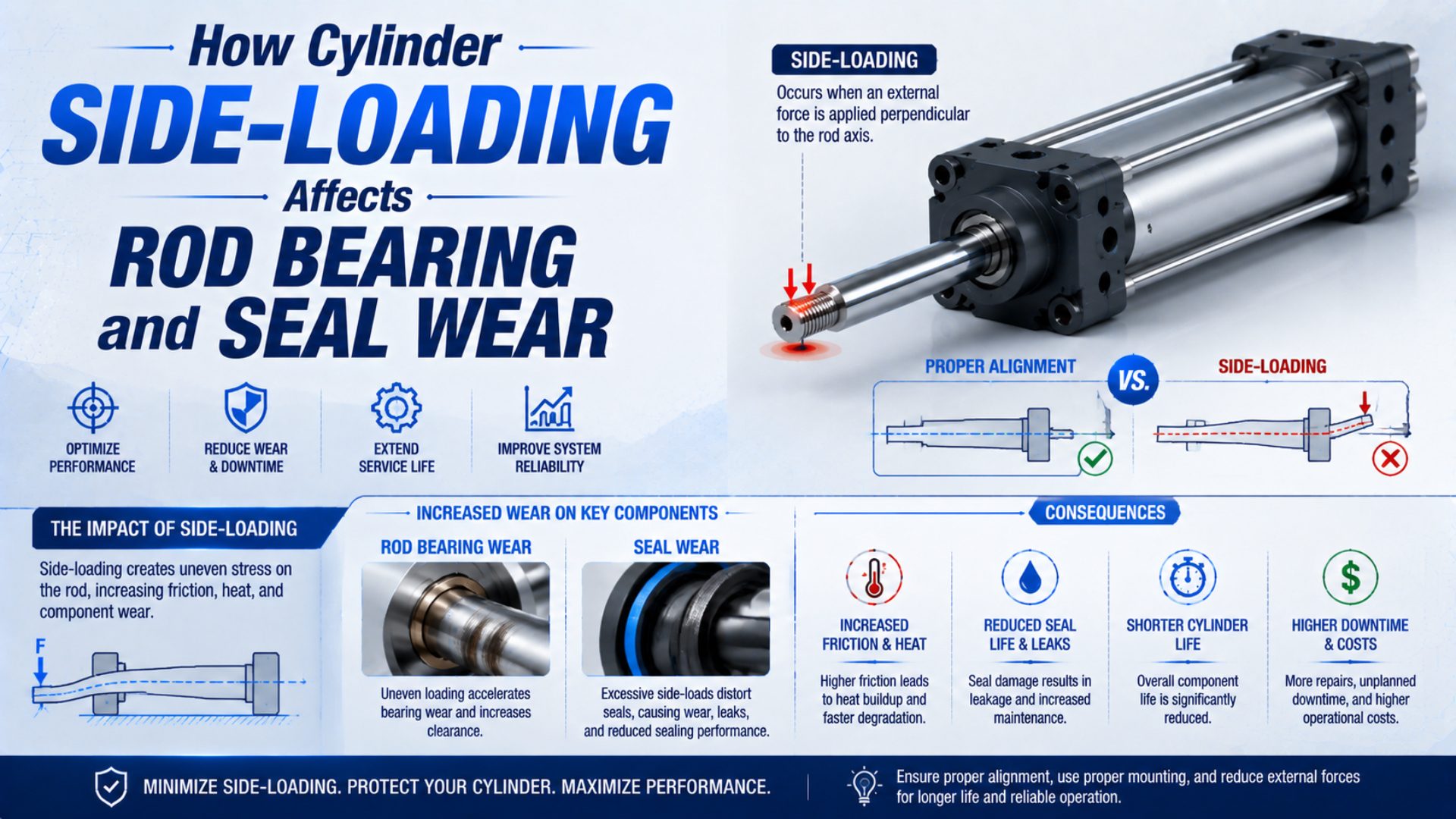 How Cylinder Side-Loading Affects Rod Bearing and Seal Wear featured image