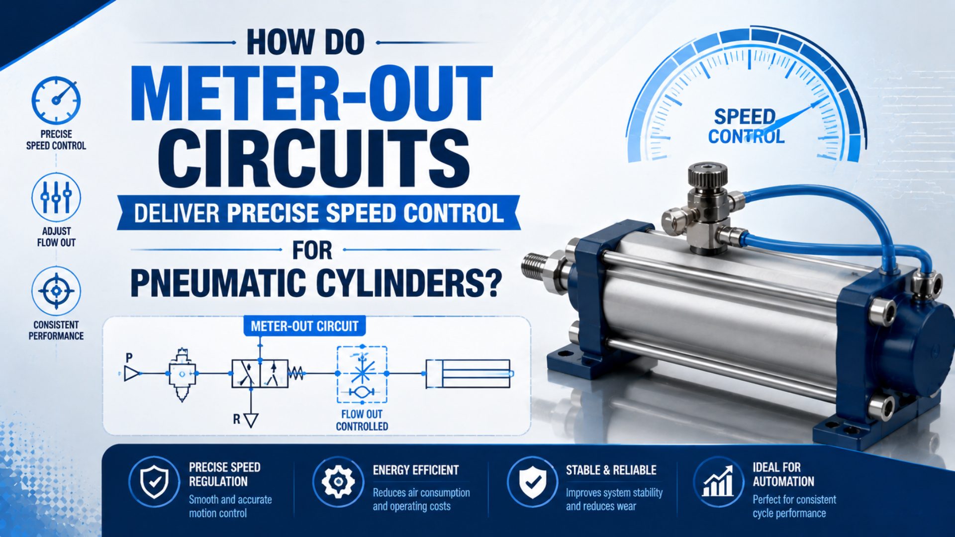 How Do Meter-Out Circuits Deliver Precise Speed Control for Pneumatic Cylinders? featured image