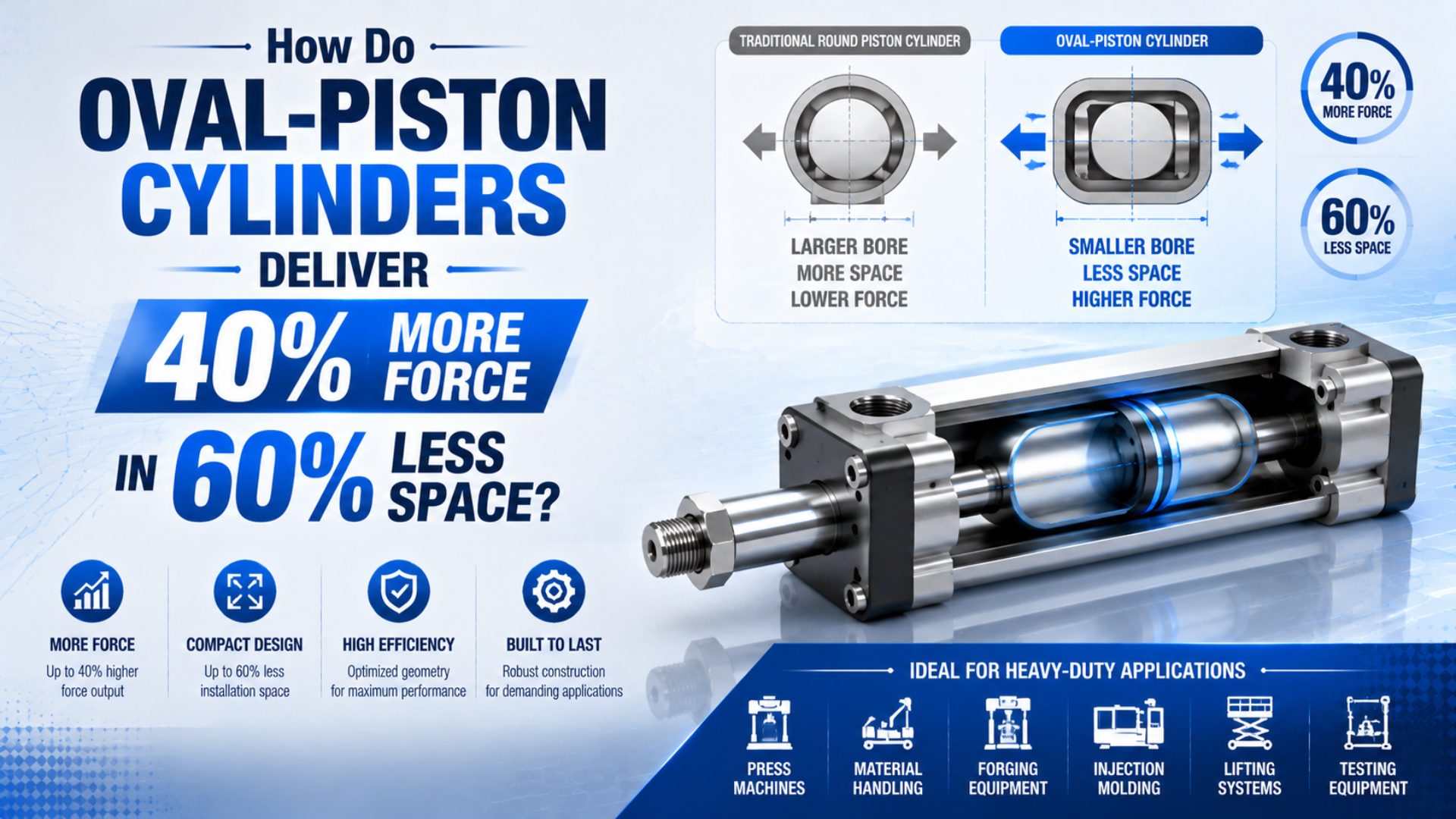 How Do Oval-Piston Cylinders Deliver 40% More Force in 60% Less Space? featured image
