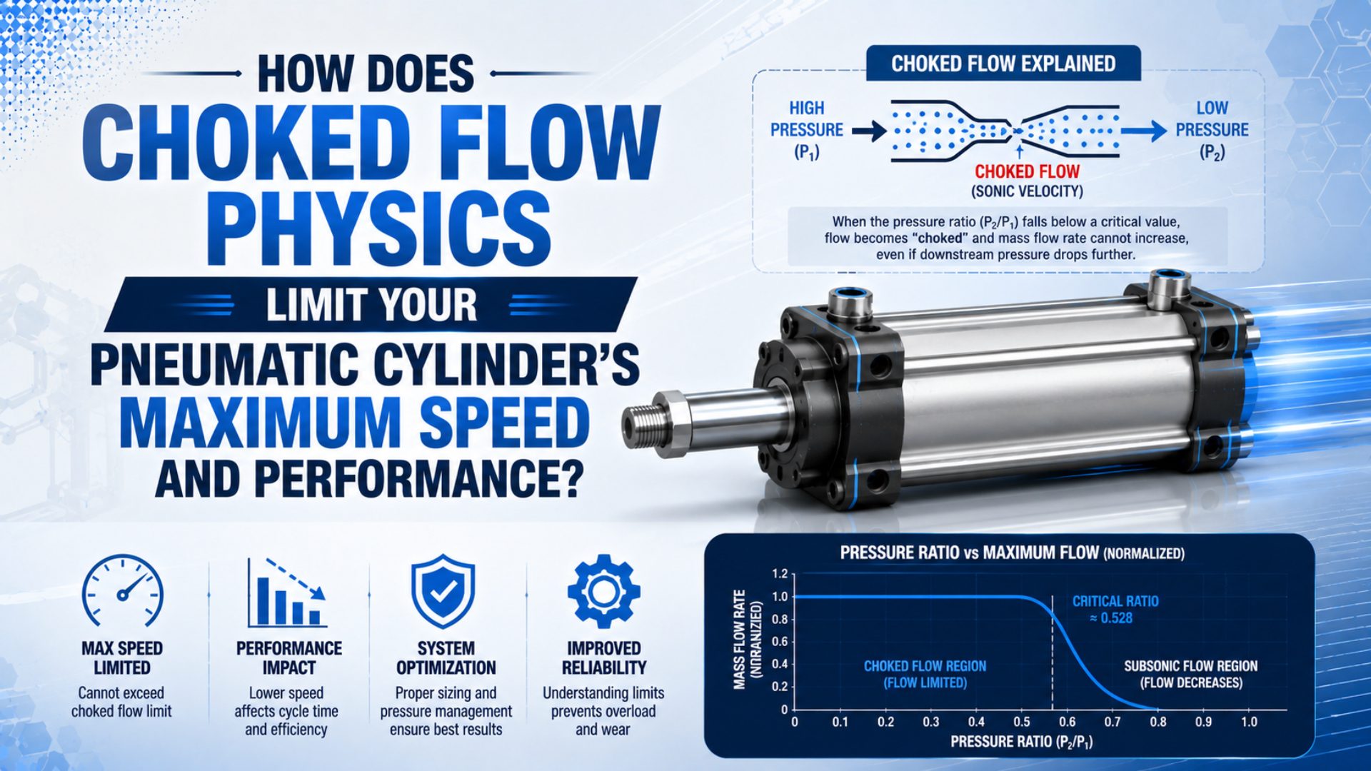How Does Choked Flow Physics Limit Your Pneumatic Cylinder’s Maximum Speed and Performance? featured image
