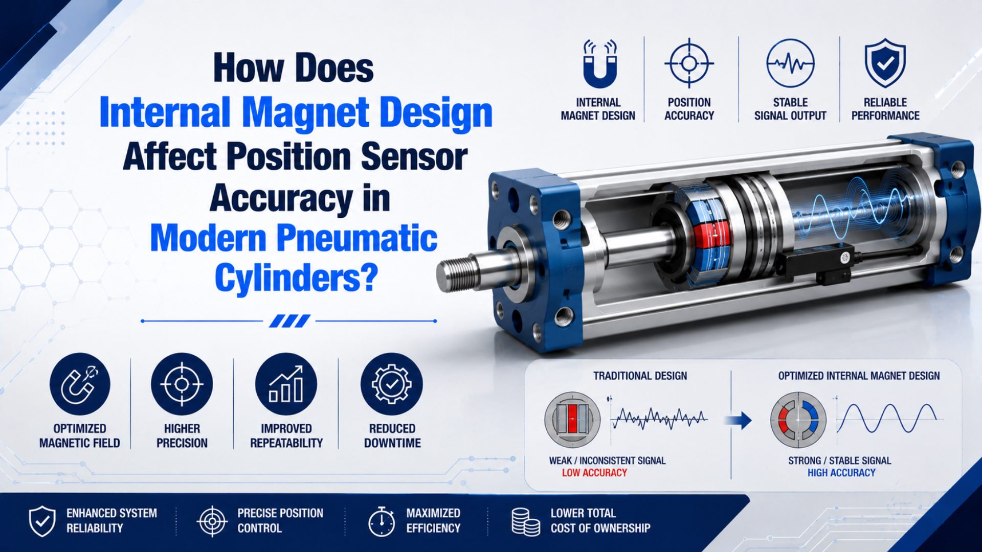 How Does Internal Magnet Design Affect Position Sensor Accuracy in Modern Pneumatic Cylinders? featured image