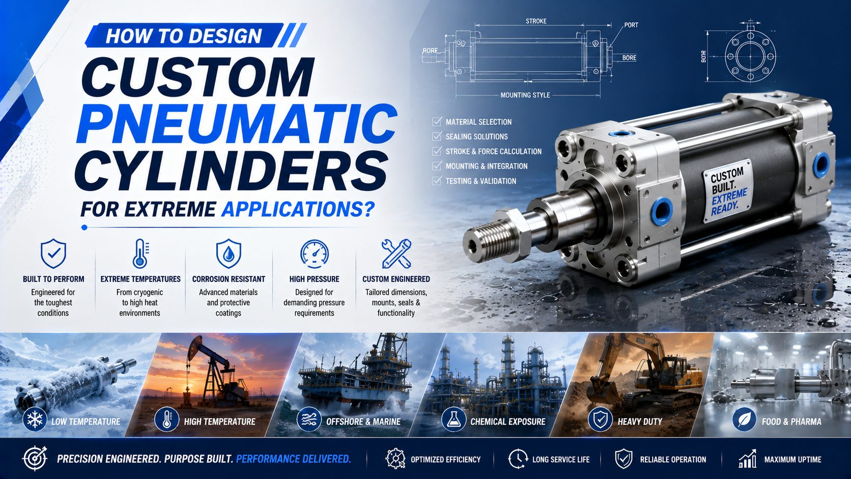 How to Design Custom Pneumatic Cylinders for Extreme Applications? featured image