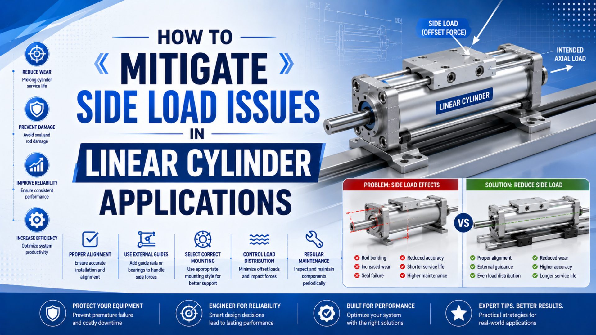 How to Mitigate Side Load Issues in Linear Cylinder Applications featured image