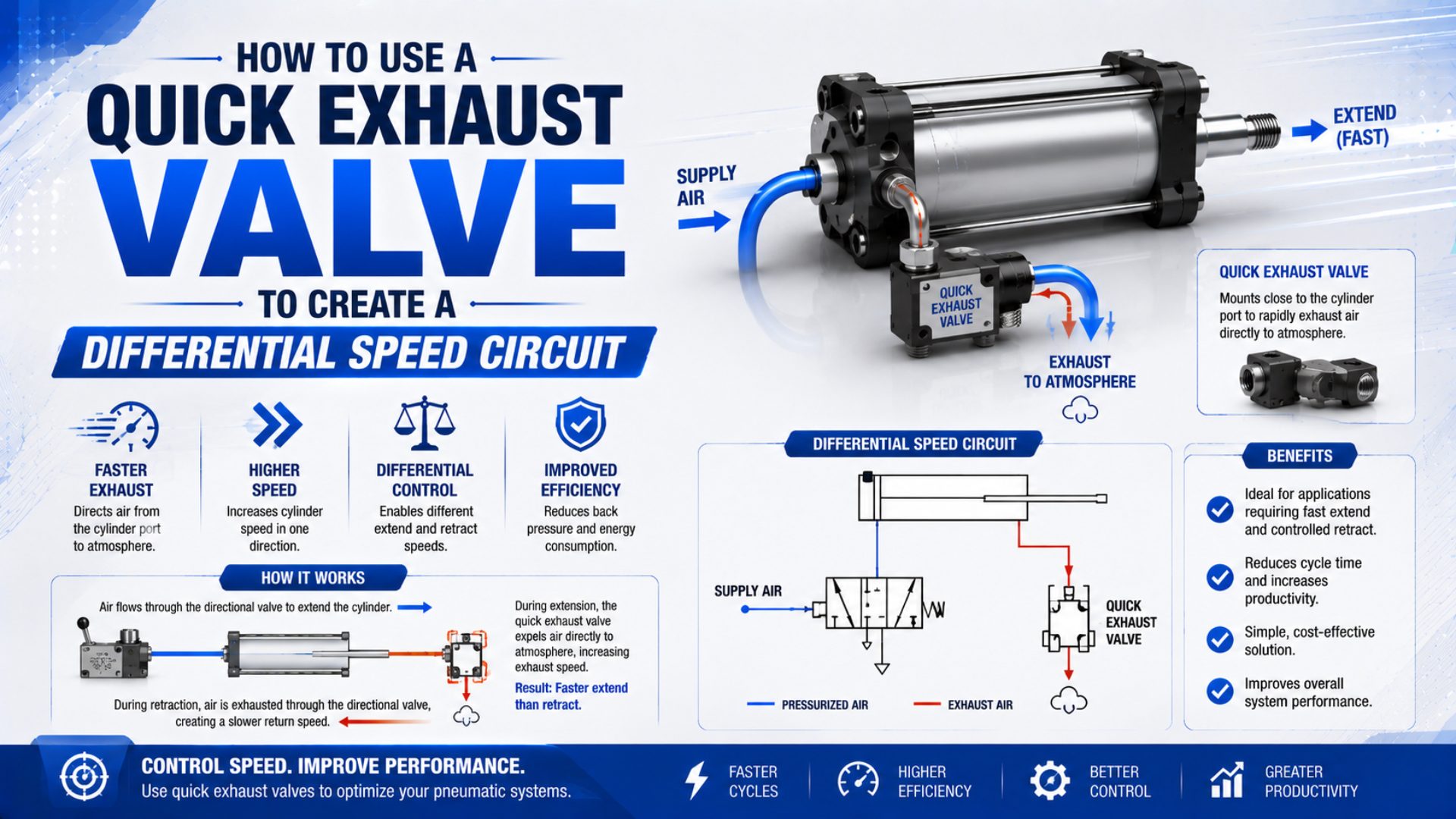 How to Use a Quick Exhaust Valve to Create a Differential Speed Circuit featured image