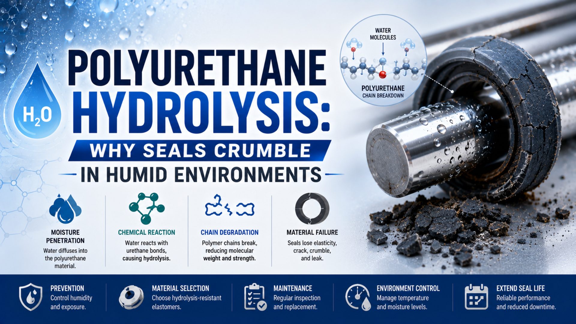 Polyurethane Hydrolysis: Why Seals Crumble in Humid Environments featured image