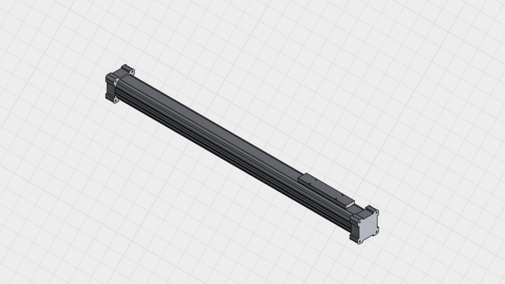 用於包絡與介面審查的無桿氣動氣缸匯入 3D CAD 模型