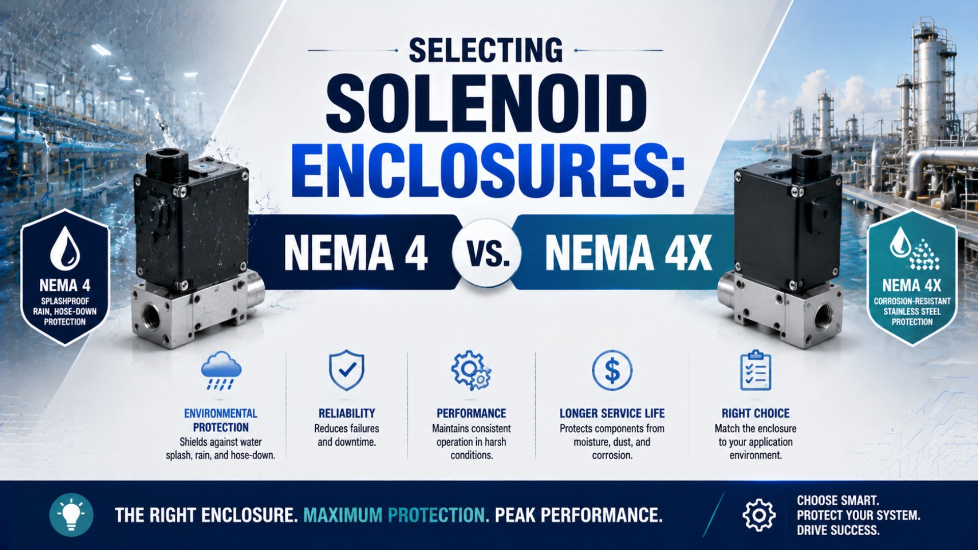 Selecting Solenoid Enclosures: NEMA 4 vs. NEMA 4X featured image