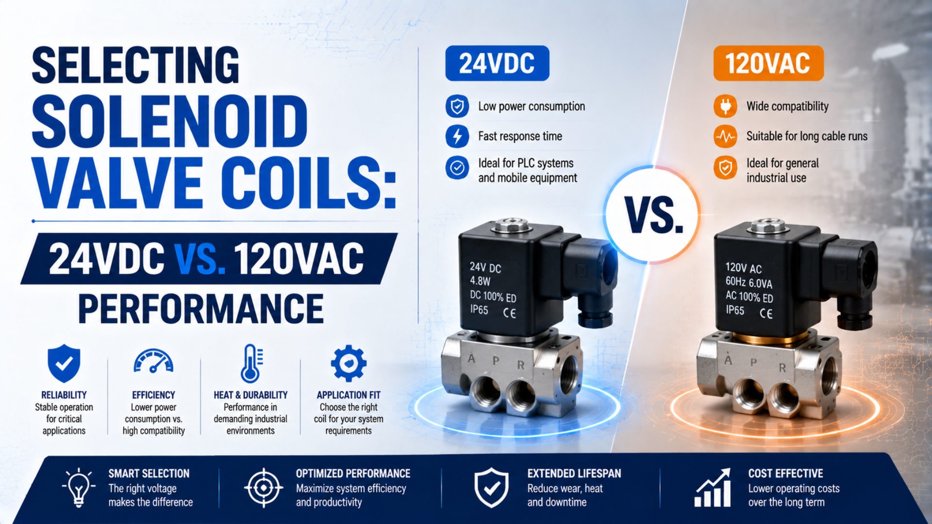 Selecting Solenoid Valve Coils: 24VDC vs. 120VAC Performance featured image