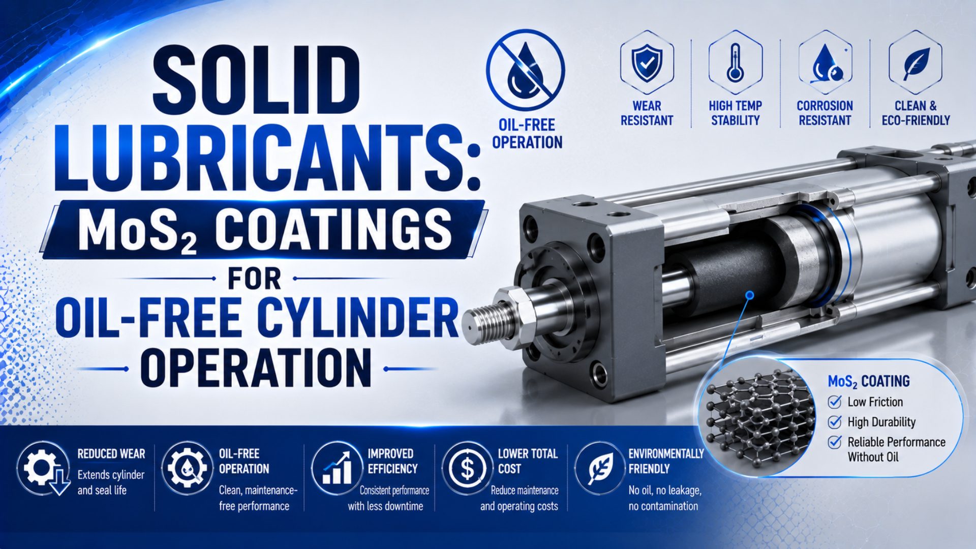 Solid Lubricants: MoS2 Coatings for Oil-Free Cylinder Operation featured image