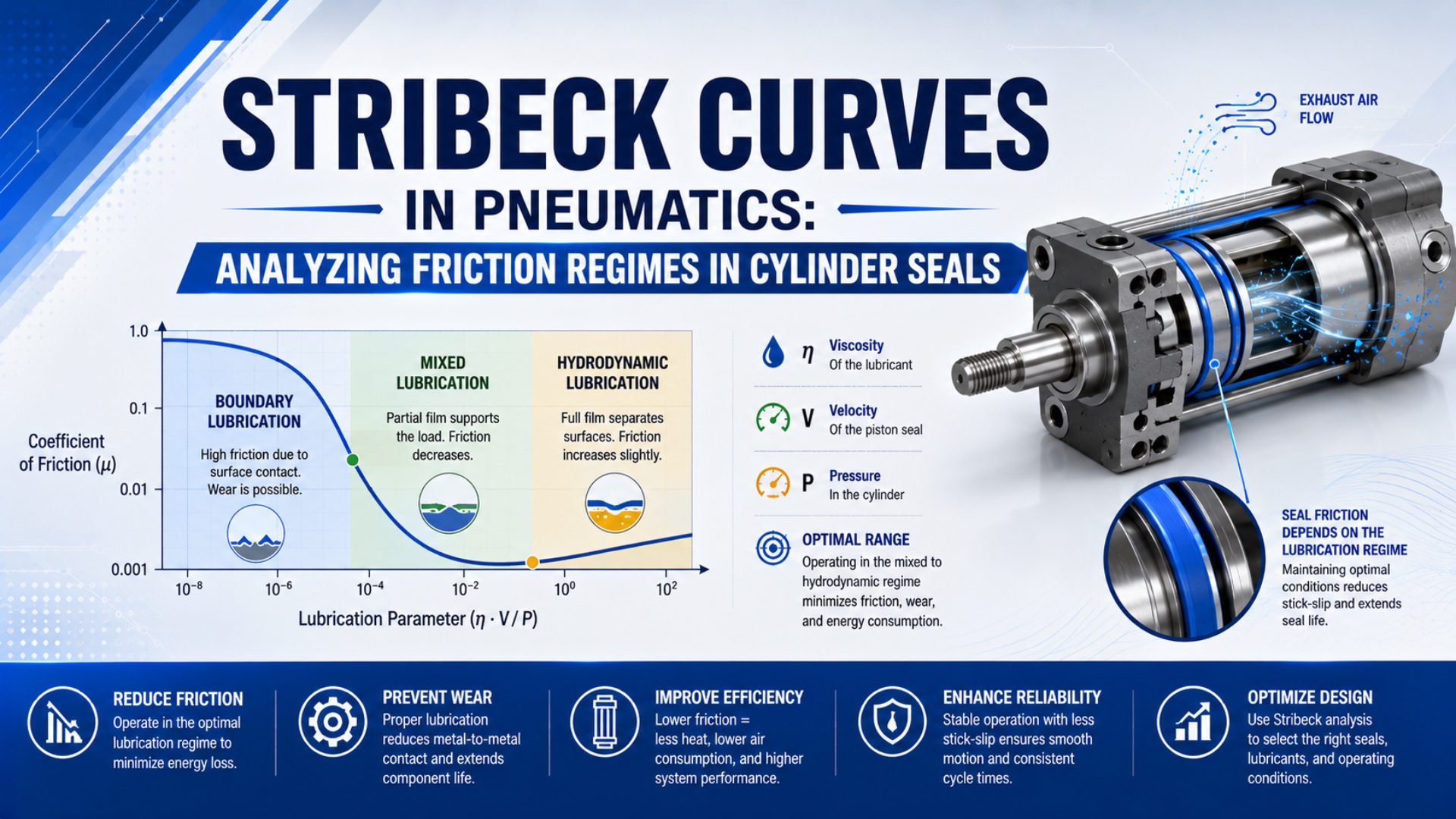 Stribeck Curves in Pneumatics: Analyzing Friction Regimes in Cylinder Seals featured image