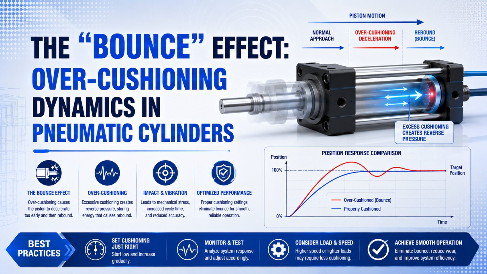 The “Bounce” Effect: Over-Cushioning Dynamics in Pneumatic Cylinders featured image