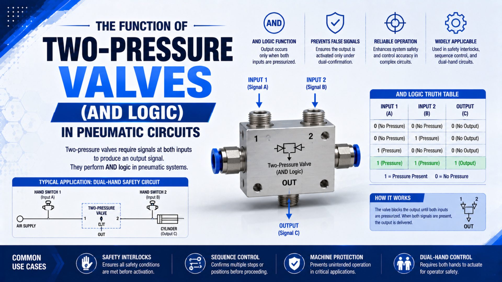 The Function of Two-Pressure Valves (AND Logic) in Pneumatic Circuits featured image