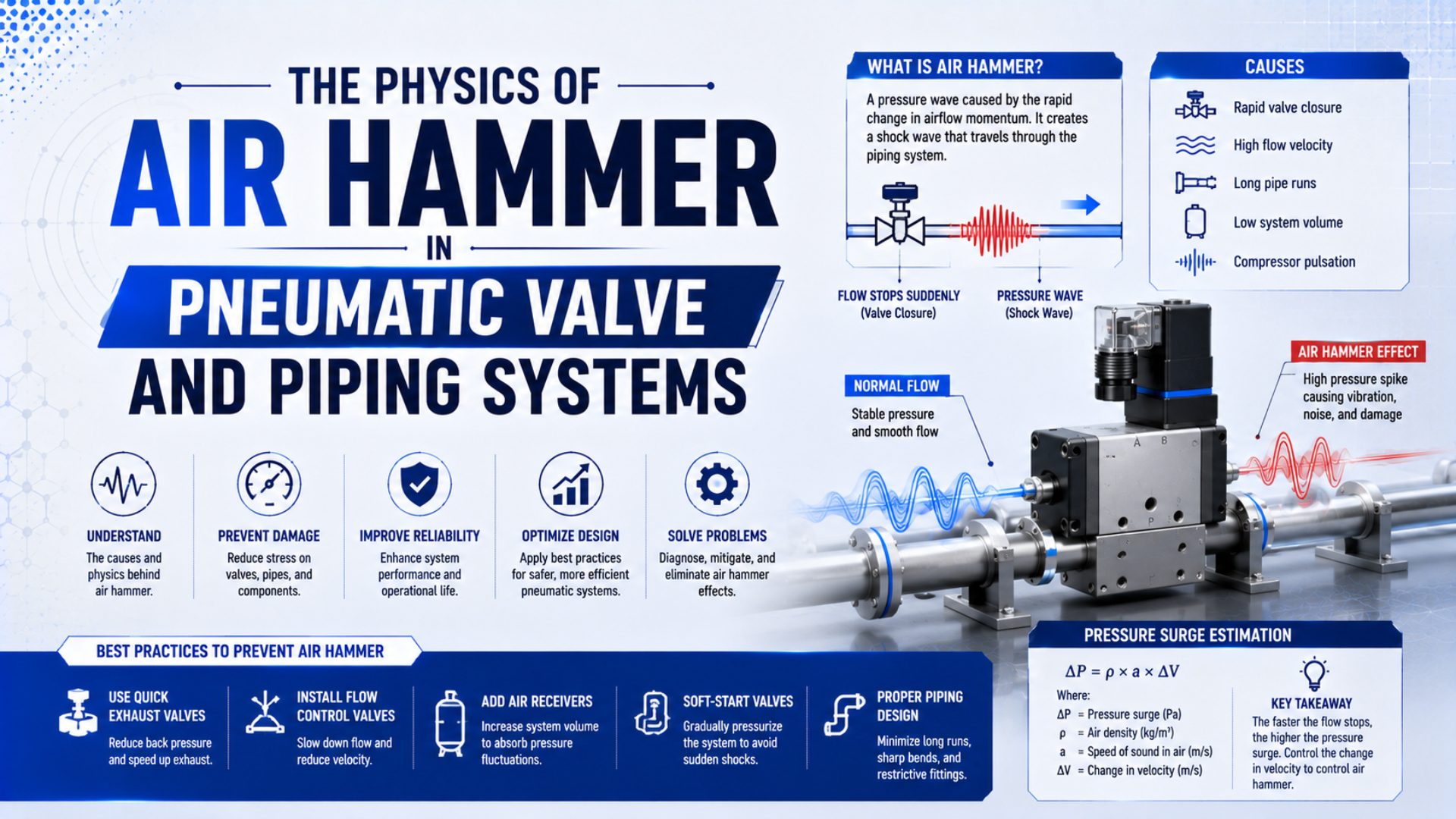 The Physics of Air Hammer in Pneumatic Valve and Piping Systems featured image