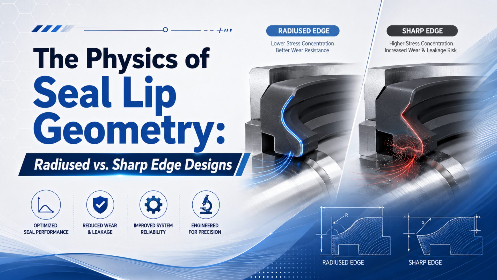 The Physics of Seal Lip Geometry: Radiused vs. Sharp Edge Designs featured image