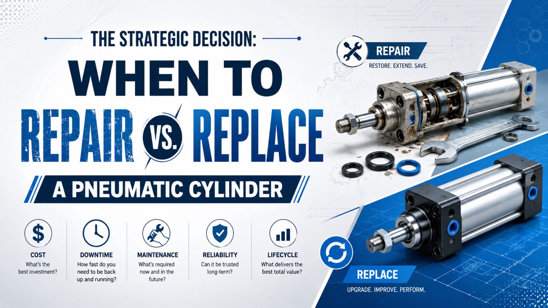 The Strategic Decision: When to Repair vs. Replace a Pneumatic Cylinder featured image