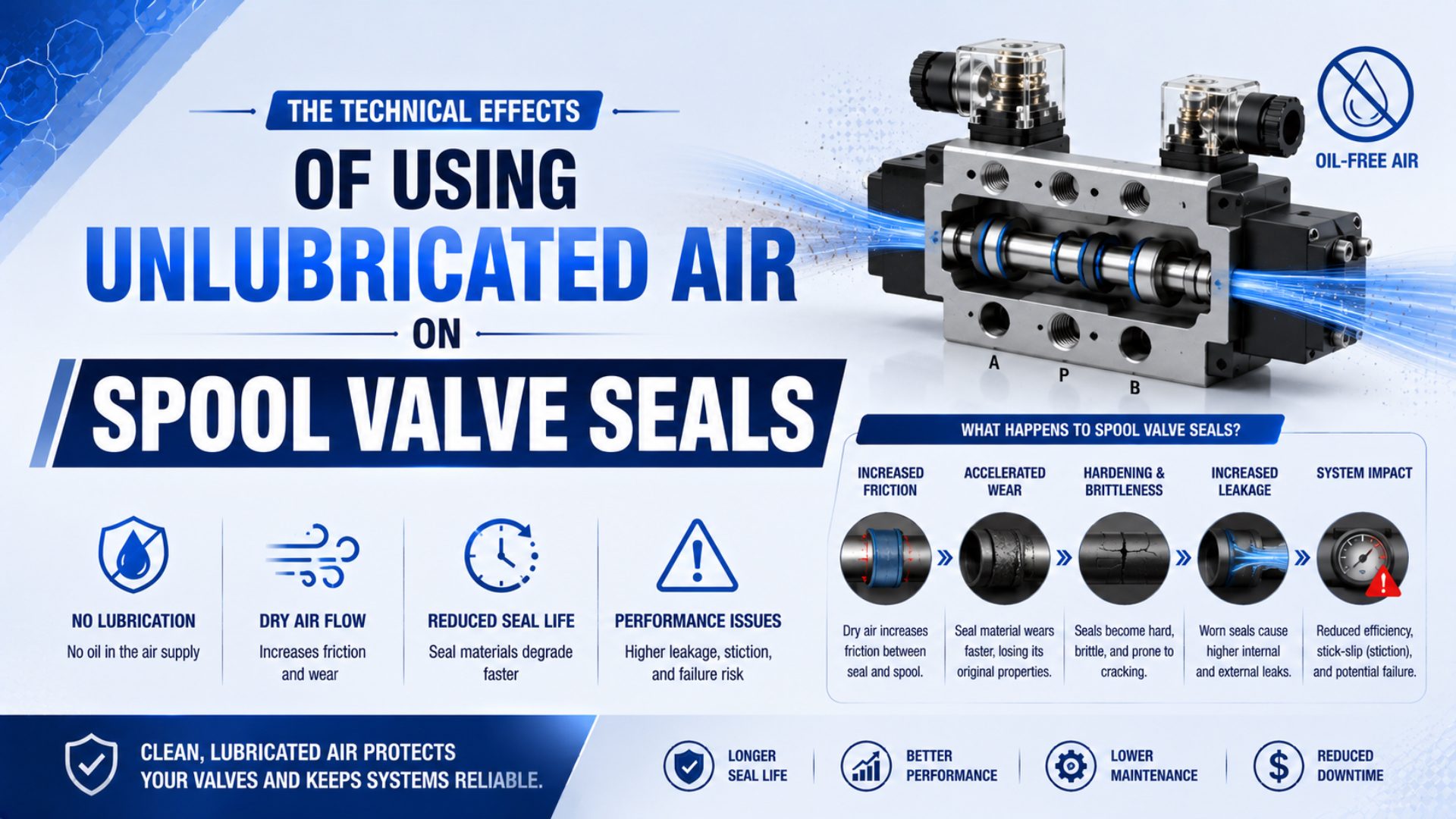 The Technical Effects of Using Unlubricated Air on Spool Valve Seals featured image