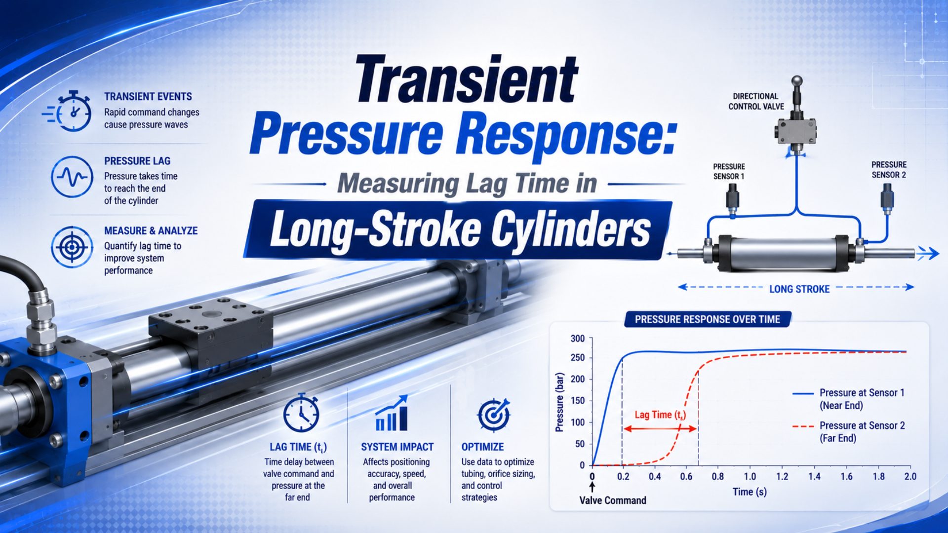 Transient Pressure Response: Measuring Lag Time in Long-Stroke Cylinders featured image