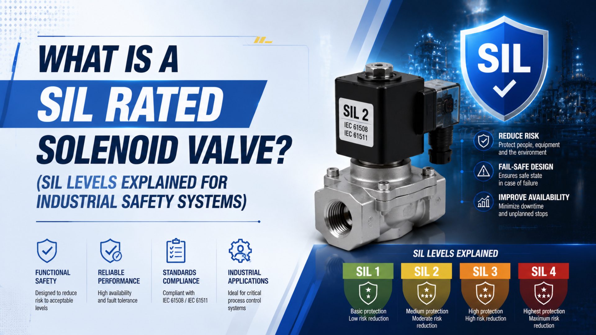 What Is a SIL Rated Solenoid Valve? (SIL Levels Explained for Industrial Safety Systems) featured image