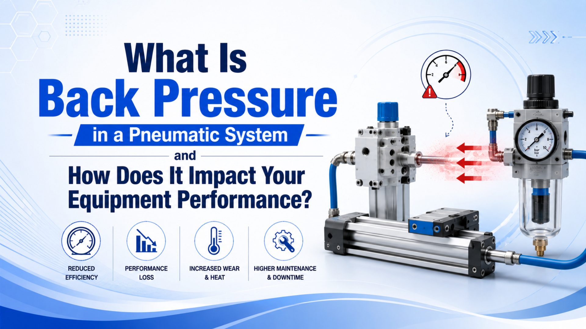 Rodless pneumatic cylinder on an industrial line where exhaust back pressure can affect speed and equipment performance