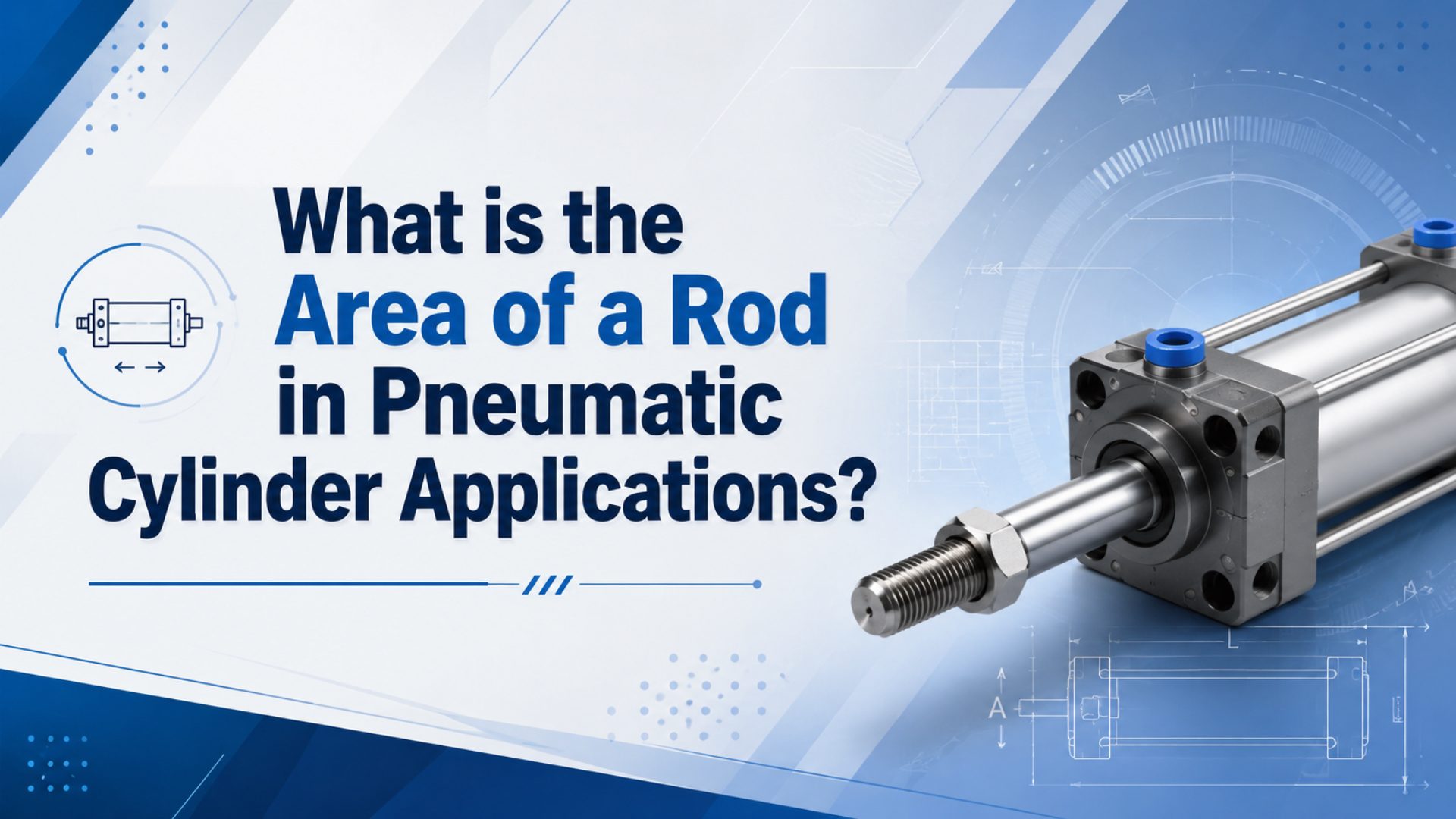 Pneumatic cylinder piston rod cross-section and retract force calculation diagram