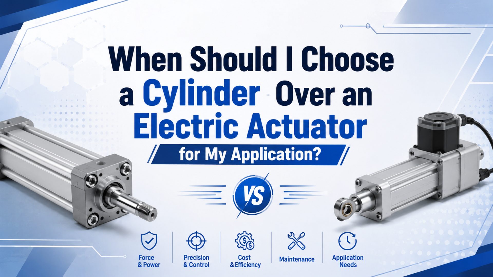 Application engineer reviewing a cylinder-first decision checklist before comparing pneumatic cylinders with electric actuators
