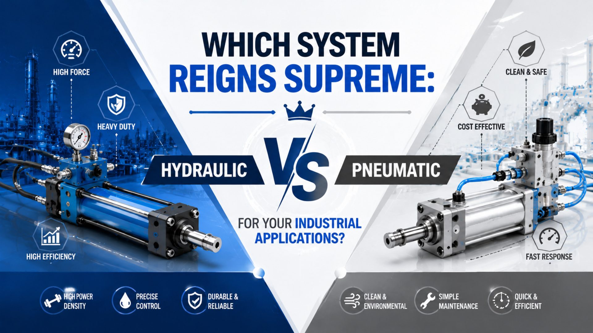 Which System Reigns Supreme: Hydraulic vs Pneumatic for Your Industrial Applications? featured image