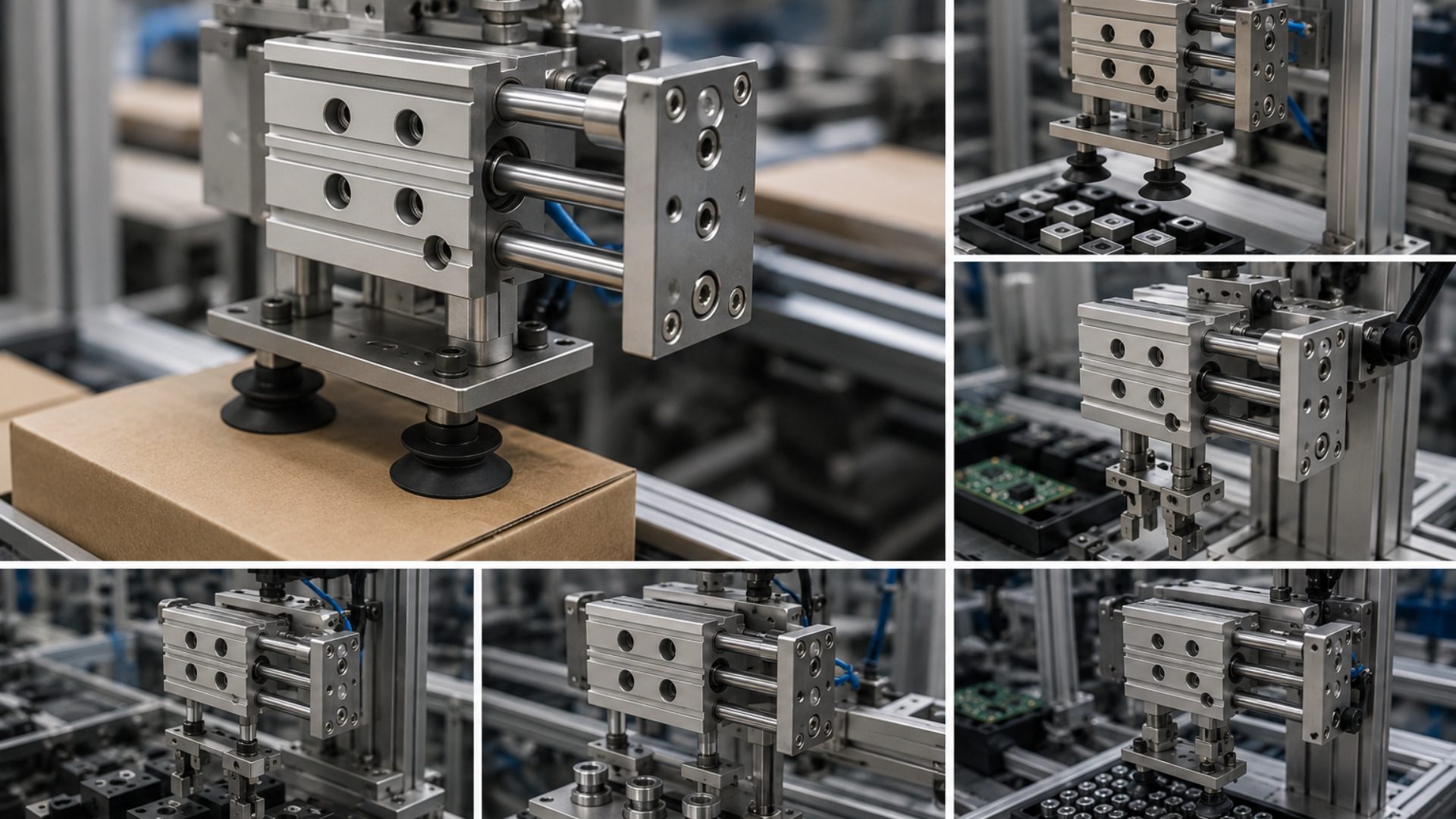 Compact guide pneumatic cylinder pick and place station application