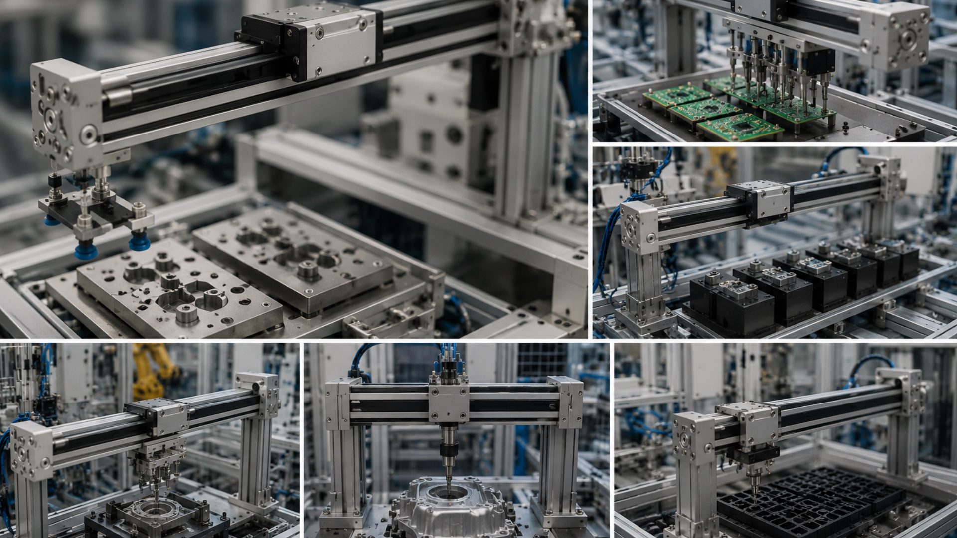 Rodless pneumatic cylinder automated assembly and test station