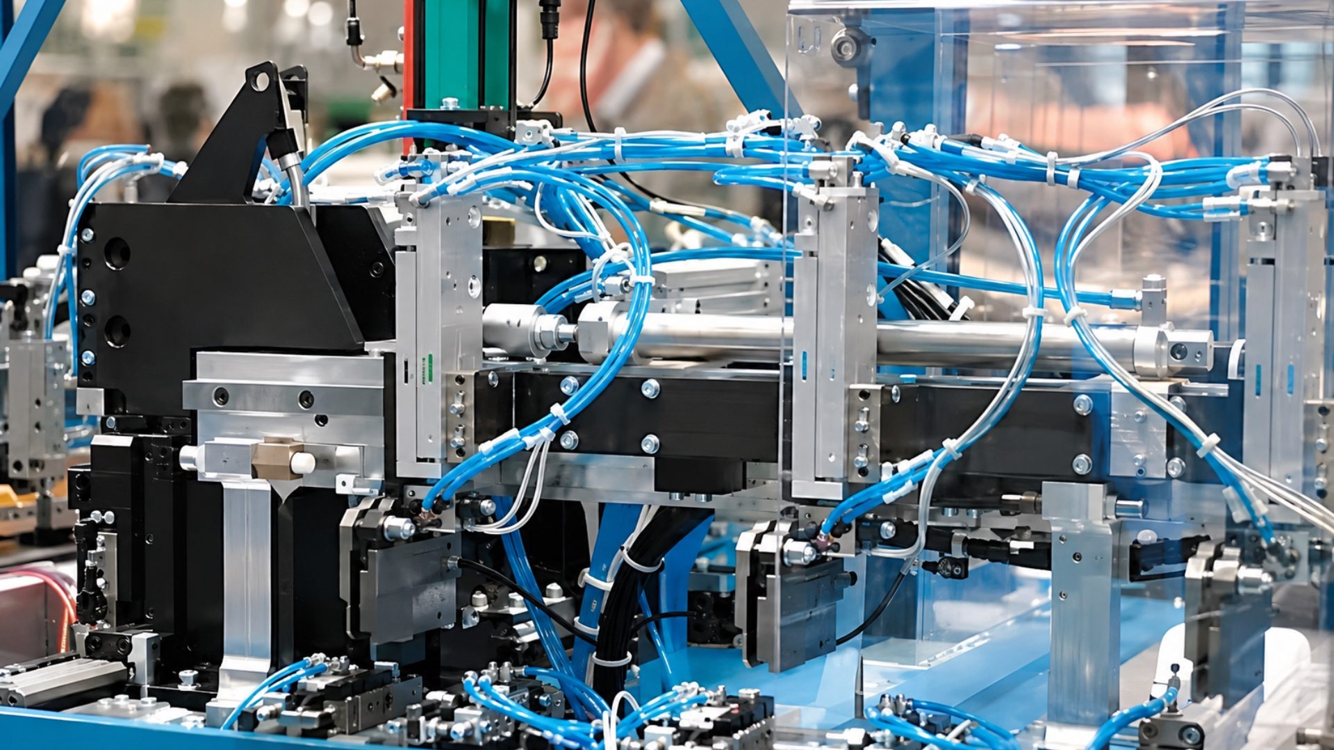 Pneumatic slide cylinder precision assembly operation application