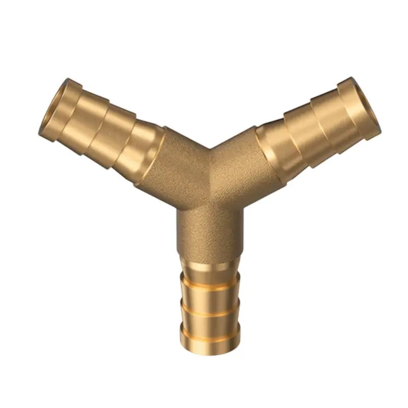 Bepto Pneumatic BTPY series machined brass hose barb Y connector