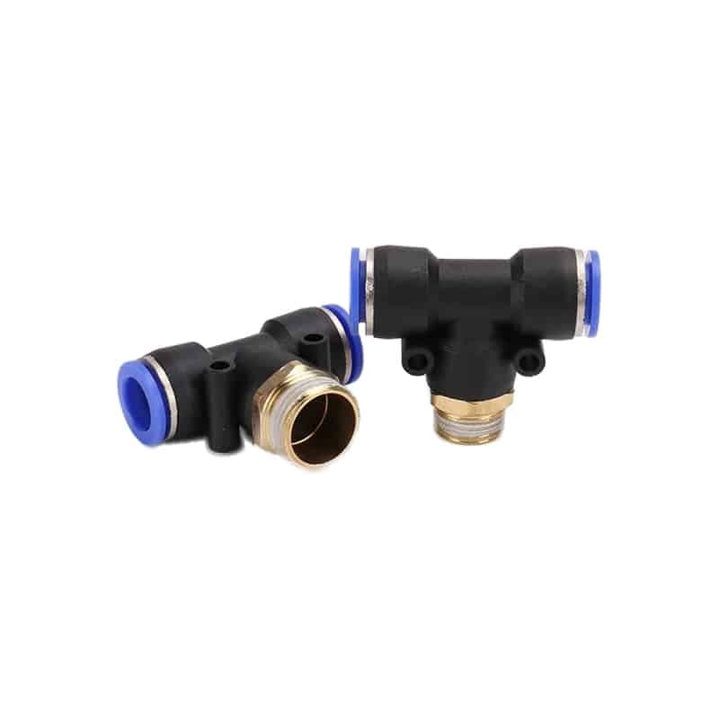 pb series pneumatic push in tee fittings one touch connectors product view 1