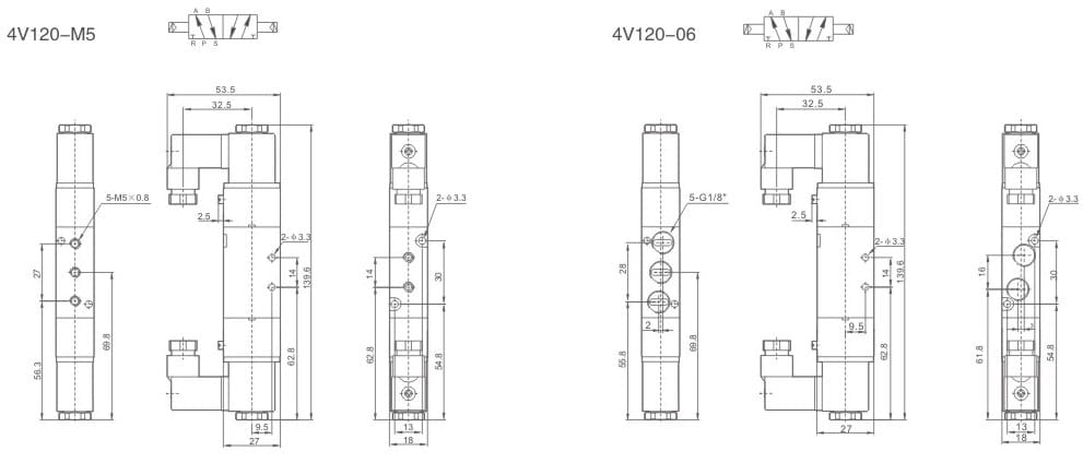 100 Series 4V120 mounting dimension drawing