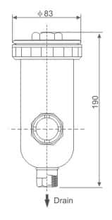SAH402 mounting dimension reference drawing for SAH402 High Pressure Pneumatic Auto Drain Valve