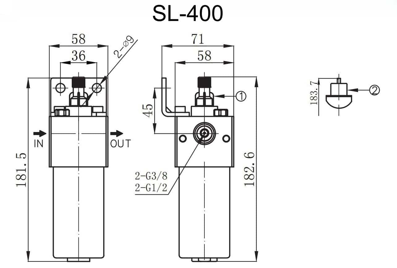 SL Series SS316 High Pressure Pneumatic Lubricator flow and pressure curve reference chart